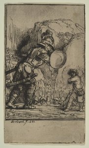 David und Goliath, 1655 von Rembrandt van Rijn