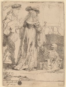 Der Tod erscheint einem verheirateten Paar aus einem offenen Grab von Rembrandt van Rijn