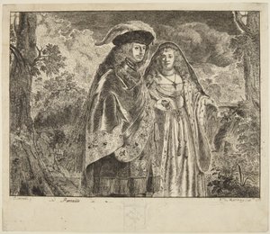 Genannt „Der Mann mit der weißen Feder“ von Rembrandt van Rijn