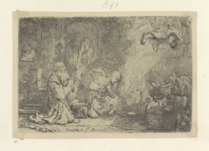 Engel verlässt Tobias und seine Familie von Rembrandt van Rijn