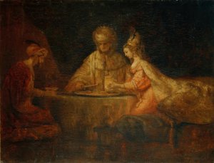 Gastmahl Esthers mit Ahasver und Haman von Rembrandt van Rijn