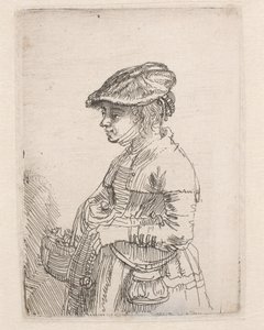Mädchen mit einem Korb von Rembrandt van Rijn