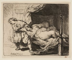 Joseph und Potiphars Frau von Rembrandt van Rijn