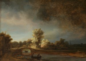 Landschaft mit einer Steinbrücke