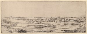 Landschaft mit Blick auf Haarlem (Das Goldwägerfeld) von Rembrandt van Rijn
