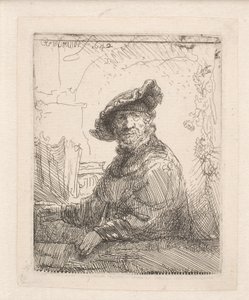 Mann in einer Laube von Rembrandt van Rijn