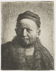 Mann mit enger Mütze: Büste (der Vater des Künstlers?) von Rembrandt van Rijn