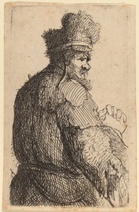 Alter Mann von hinten gesehen, Profil nach rechts von Rembrandt van Rijn