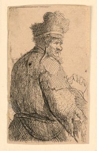 Alter Mann von hinten gesehen, Profil nach rechts: Halbfigur von Rembrandt van Rijn