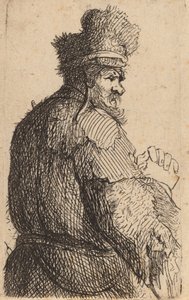 Alter Mann von hinten gesehen, Profil nach rechts, ca. 1631 von Rembrandt van Rijn