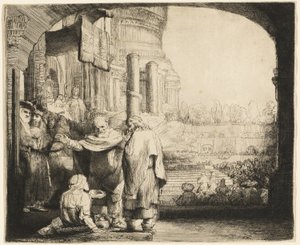 Petrus und Johannes heilen den Gelähmten am Tempeltor