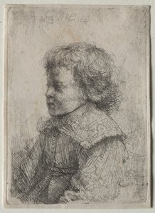 Porträt eines Jungen im Profil von Rembrandt van Rijn