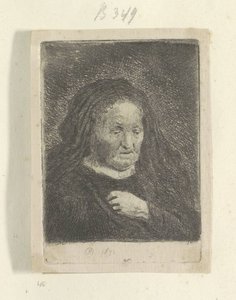 Rembrandts Mutter mit ihrer Hand auf ihrer Brust: kleine Büste
