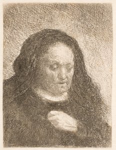 Rembrandts Mutter mit Hand auf der Brust: kleine Büste von Rembrandt van Rijn