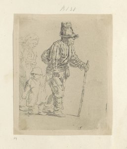 Wandernde Bauernfamilie