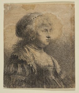 Saskia mit Perlen im Haar, 1634 von Rembrandt van Rijn