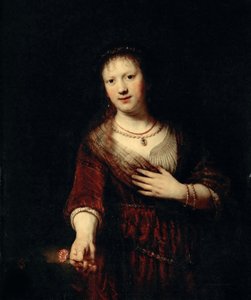 Saskia mit der roten Blume, 1641