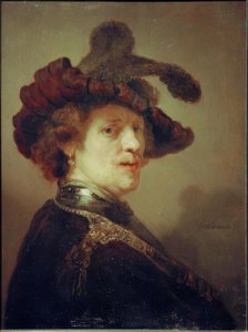 Selbstbildnis mit Federhut von Rembrandt van Rijn