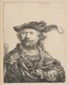 Selbstporträt mit Samtkappe und Feder, 1638