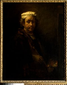 Selbstporträt am Staffelei. Gemälde von Rembrandt Harmenszoon van Rijn genannt Rembrandt (1606-1669) von Rembrandt van Rijn