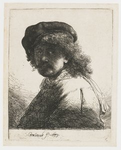 Selbstporträt mit Mütze und Schal (Büste)