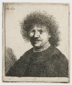 Selbstporträt im Mantel mit fallendem Kragen: Büste von Rembrandt van Rijn
