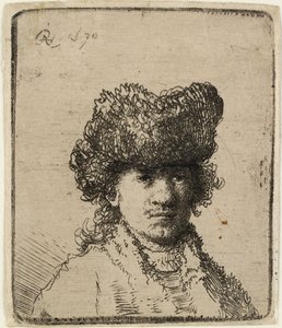 Selbstporträt mit Pelzmütze: Büste, 1630