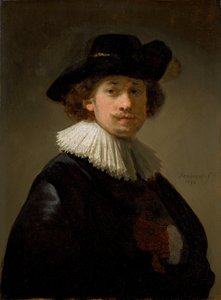 Selbstporträt, mit Halskrause und schwarzem Hut, 1632 von Rembrandt van Rijn