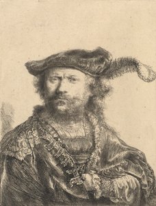 Selbstporträt mit Samtkappe und Feder, 1638