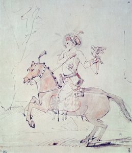 Shah Jehan mit Falke zu Pferd von Rembrandt van Rijn