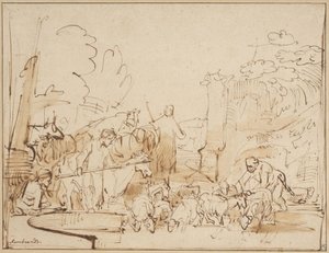 Hirte und Viehhirten von Rembrandt van Rijn