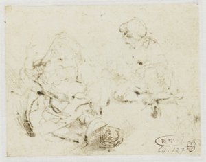 Kleine Studie des Kopfes der kranken Frau von Rembrandt van Rijn