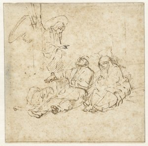 Der Engel erscheint Joseph im Traum von Rembrandt van Rijn