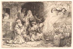 Der Engel verlässt Tobits Familie von Rembrandt van Rijn