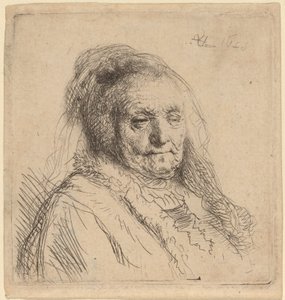Die Mutter des Künstlers, Kopf und Büste von Rembrandt van Rijn