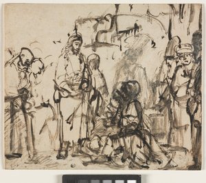 Das Treffen von Christus mit Martha und Maria nach dem Tod des Lazarus von Rembrandt van Rijn