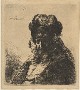 Der alte bärtige Mann mit geschlossenen Augen und hoher Pelzmütze, ca. 1635