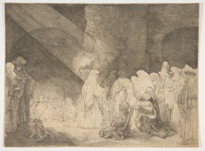 Die Darstellung im Tempel: Längliche Platte von Rembrandt van Rijn