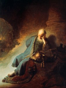 Der Prophet Jeremia trauert über die Zerstörung Jerusalems, 1630 von Rembrandt van Rijn