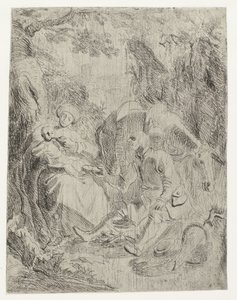 Die Rast auf der Flucht nach Ägypten von Rembrandt van Rijn