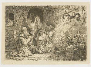 Der Engel verlässt die Familie des Tobias von Rembrandt van Rijn