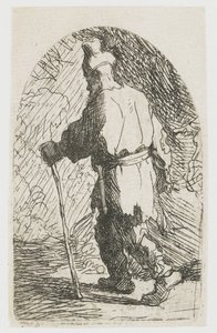 Die Flucht nach Ägypten: eine Skizze: St. Joseph von Rembrandt van Rijn