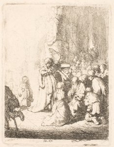 Darstellung im Tempel (mit dem Engel): kleine Platte von Rembrandt van Rijn