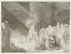 Die Darstellung im Tempel: länglicher Druck von Rembrandt van Rijn
