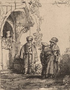 Drei orientalische Figuren Jakob und Laban, 1641 von Rembrandt van Rijn
