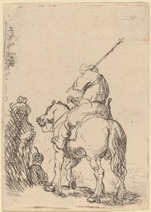 Soldat mit Turban zu Pferd von Rembrandt van Rijn