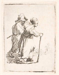 Zwei Landstreicher, ein Mann und eine Frau von Rembrandt van Rijn