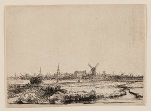 Blick auf Amsterdam vom Kadijk von Rembrandt van Rijn