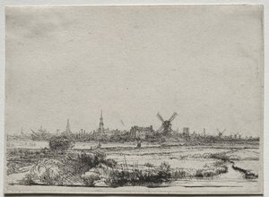 Blick auf Amsterdam von Nordwesten, um 1640 von Rembrandt van Rijn