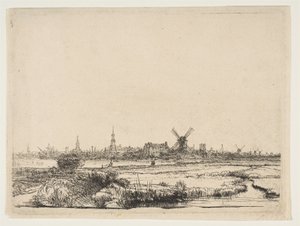 Blick auf Amsterdam von Nordwesten, ca. 1640 von Rembrandt van Rijn